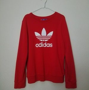 Adidas originals trefoil red crewneck